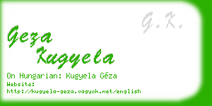 geza kugyela business card